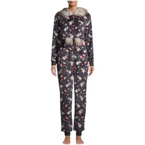 Secret Treasures Women's Faux Fur One Piece Plush Hooded Christmas Pajamas XL